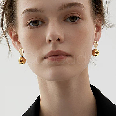 Teardrop Brass Stud Earring Findings KK-CN0003-41-1