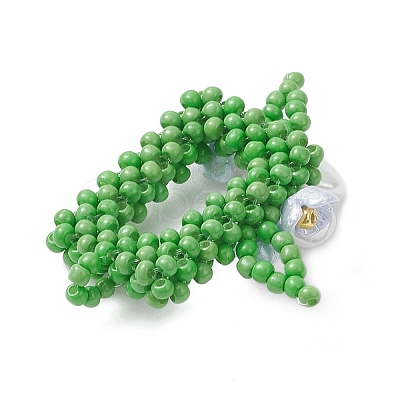 Beaded Rectangle with Flower Charms PALLOY-MZ01144-03-1