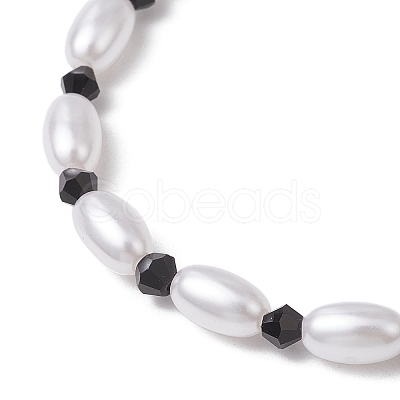 ABS Plastic Imitation Pearl Beaded Stretch Bracelets BJEW-JB11908-1