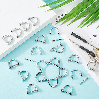 20Pcs Zinc Alloy Adjustable Alloy D Ring Clip Buckles for Bag Chain Strap with 2Pcs Iron Screwdriver FIND-GF0006-91C-1