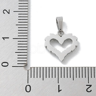 304 Stainless Steel Micro Pave Cubic Zirconia Pendants STAS-Z107-04P-07-1