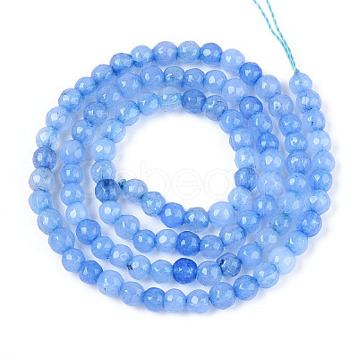 Dyed Natural White Jade Beads Strands X-G-T139-4mm-60-16-1