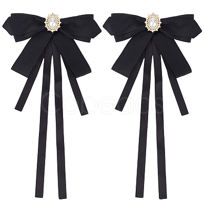 2Pcs Polyester Bowknot Pins JEWB-CN0001-11-1