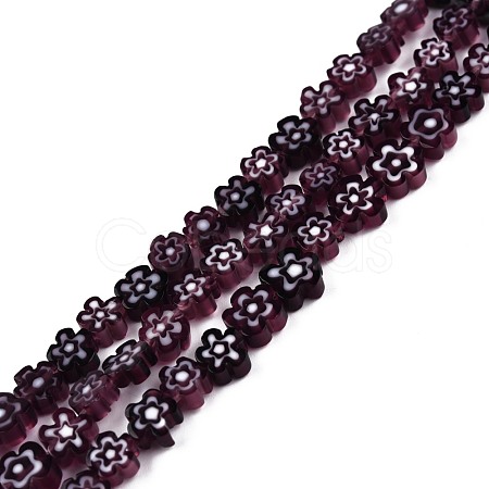 Handmade Millefiori Glass Bead Strands LAMP-N029-017A-01-1