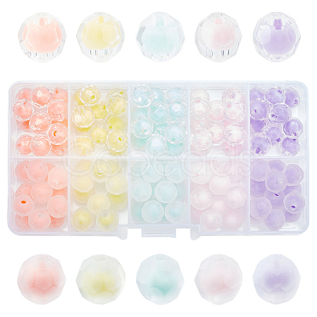 120Pcs 10 Colors Transparent Acrylic Beads TACR-PH0001-51-1