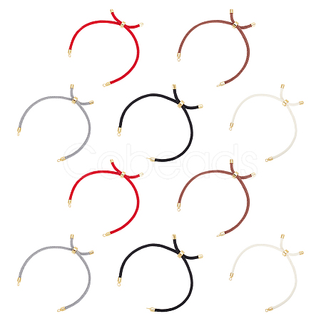 10Pcs 5 Colors Nylon Twisted Cord Bracelet Making MAK-UN0001-67-1