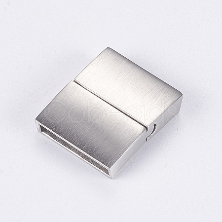 Tarnish Resistant 304 Stainless Steel Magnetic Clasps with Glue-in Ends X-STAS-G163-60P-1
