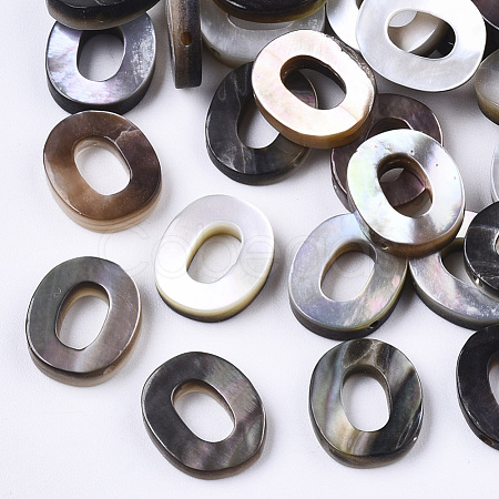 Natural Black Lip Shell Beads X-SSHEL-S265-001O-1