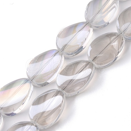 Transparent Electroplate Glass Bead Strands EGLA-C001-AB02-1