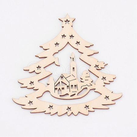 Undyed Wooden Pendant WOOD-K005-03-1