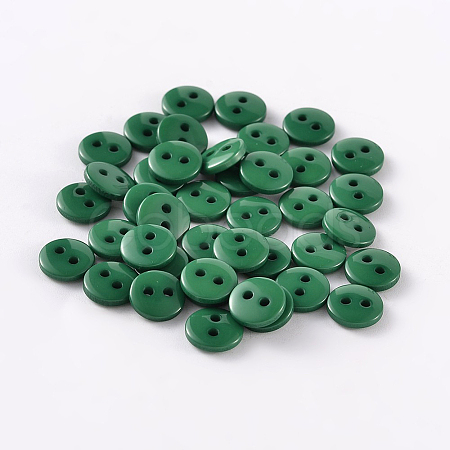 2-Hole Flat Round Resin Sewing Buttons for Costume Design BUTT-E119-24L-14-1