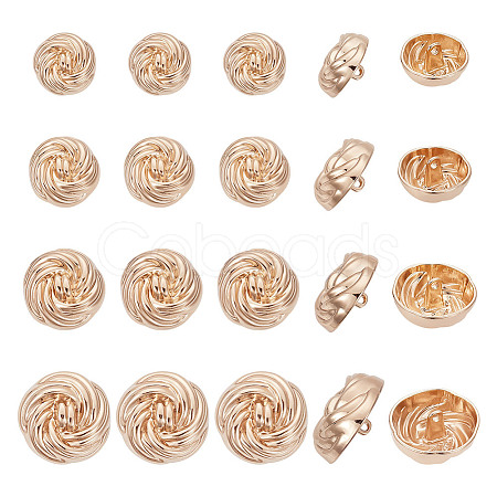 20Pcs 4 Styles Alloy Shank Buttons BUTT-NB0001-81-1