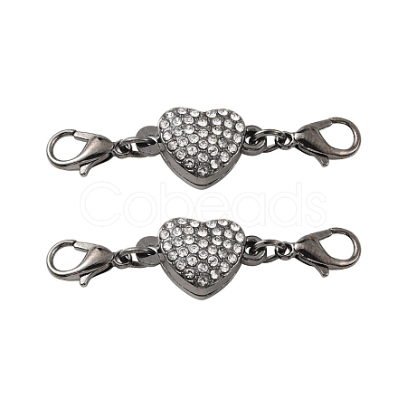 Alloy Crystal Rhinestone Magnetic Clasps ALRI-YW0001-10B-1