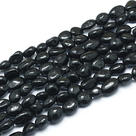 Natural Black Tourmaline Beads Strands G-L550A-03-1
