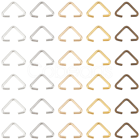 SUNNYCLUE 600Pcs 5 Colors Iron Triangle Rings IFIN-SC0001-55-1