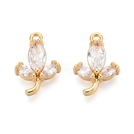 Brass Micro Pave Cubic Zirconia Pendants X1-KK-N263-66G-1