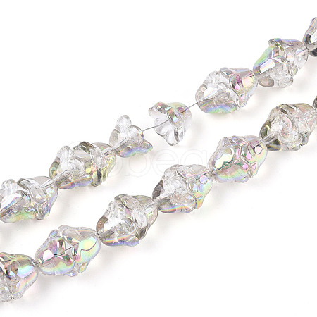 Electroplate Transparent Glass Beads Strands X1-EGLA-N020-03H-1
