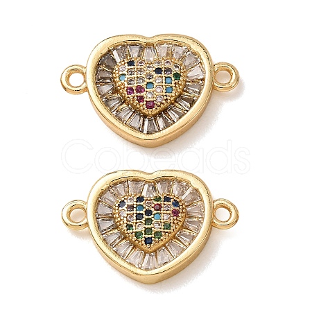 Brass Pave Colorful Cubic Zirconia Connector Charms CU-CBA4579-02G-E-1