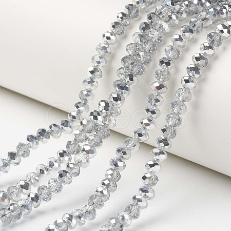 Electroplate Transparent Glass Beads Strands EGLA-A034-T6mm-M16-1