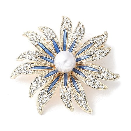 Sunflower Alloy Rhinestone Brooches for Backpack Clothes JEWB-F038-02LG-1
