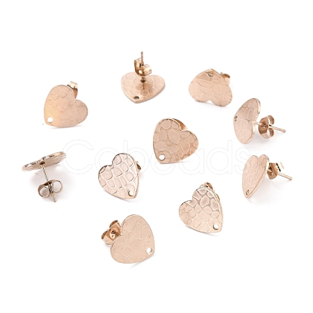 Ion Plating(IP) 304 Stainless Steel Stud Earring Findings STAS-I183-06B-RG-1