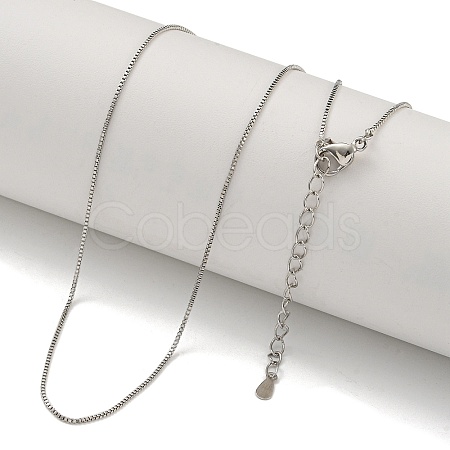 Brass Box Chain Necklaces for Women NJEW-U011-02P-1