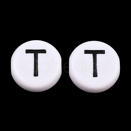 Opaque White Acrylic European Beads AC-CBA3BDD-01T-1