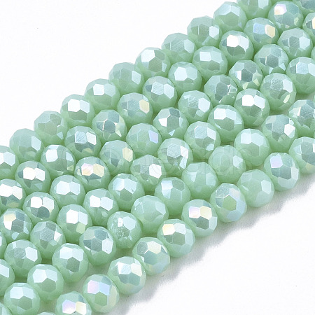 Electroplate Glass Beads Strands X-EGLA-A034-P4mm-B16-1