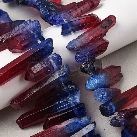 Two Tone Natural Quartz Crystal Beads Strands G-Z131-K01-02-1