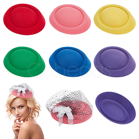 6Pcs 6 Colors Velvet Cloth Mini Hat Fascinator Base AJEW-NB0005-97-1