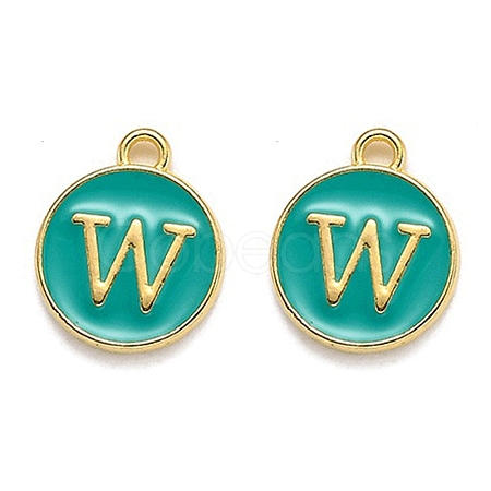 Golden Plated Alloy Enamel Charms LS-ENAM-Q437-15W-1