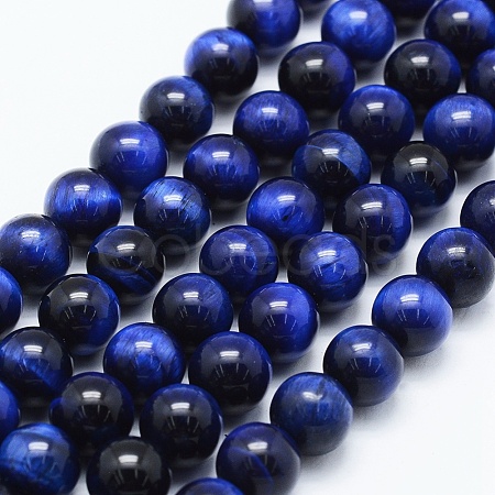 Natural Tiger Eye Beads Strands G-F561-8mm-B02-1