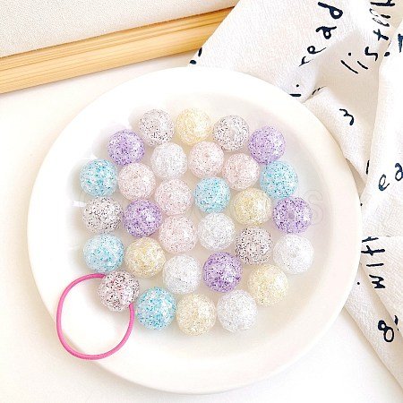 Transparent Crackle Acrylic Beads TACR-F008-08-1