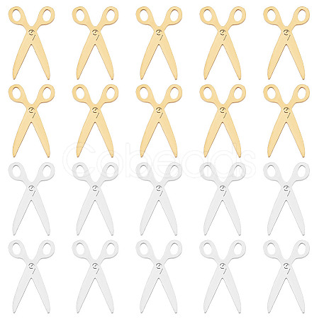 20Pcs 2 Colors 201 Stainless Steel Pendants STAS-DC0012-83-1