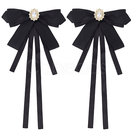2Pcs Polyester Bowknot Pins JEWB-CN0001-11-1