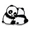 Computerized Embroidery Cloth Iron on/Sew on Patches, Costume Accessories, Appliques, Panda, Black & White, 50x65mm