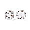 Transparent Glass Enamel Beads, Hand Drawn Beads, Round with Spot Pattern, Saddle Brown, 13.5~15x14mm, Hole: 2~2.5mm