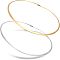 Unicraftale 2Pcs 2 Colors 304 Stainless Steel Wire Wrap Collar Necklaces Set for Women, Rigid Necklaces, Golden & Stainless Steel Color, 13.5~14cm, 1Pc/color