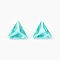 Cubic Zirconia Pointed Back Cabochons, Triangle, Faceted, Turquoise, 5x6x3mm