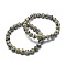 Natural Dalmatian Jasper Bead Stretch Bracelets, Round, 2-1/8 inch~2-3/8 inch(5.5~6cm), Bead: 8mm