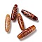 Tibetan Style dZi Beads, Natural Agate Beads, Dyed, Rice, Mixed Patterns, 45x12~13mm, Hole: 2mm