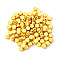 CCB Plastic Beads, Flat Round with Random Mixed Letters, Golden, 7x4mm, Hole: 1.4mm, about 100pcs/bag