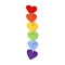 Acrylic Big Pendants, with Iron Jump Ring, Heart, Colorful, 90.5mm, Hole: 1.2mm