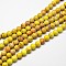 Natural Imperial Jasper Beads Strands, Round, Dyed, Yellow, 10mm, Hole: 1mm, about 38pcs/strand, 15 inch