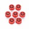 Handmade Polymer Clay Beads, Flat Round with Smiling Face, Red, 8~9x4mm, Hole: 1.5mm