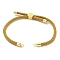 Nylon Cords Bracelet Makings Fit for Connector Charms, with Golden Brass Tree Slider Beads, Long-Lasting Plated, Goldenrod, 8-5/8 inch(22cm), Hole: 1.9mm