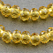 Transparent Glass Beads Strands, Faceted, Rondelle, Goldenrod, 3x2mm, Hole: 0.5mm, about 160~165pcs/strand, 15.35 inch~15.75 inch(39~40cm)