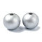 Wood Large Hole European Beads, Round, Silver, 19~20x18mm, Hole: 4.2mm