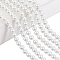 AHADERMAKER 2 Strands Natural White Shell Beads Strands, Round, White, 4mm, Hole: 0.2mm, about 112pcs/strand, 16.42 inch(41.7cm)