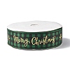 1 Roll Merry Christmas Printed Polyester Grosgrain Ribbons OCOR-YW0001-05A-2